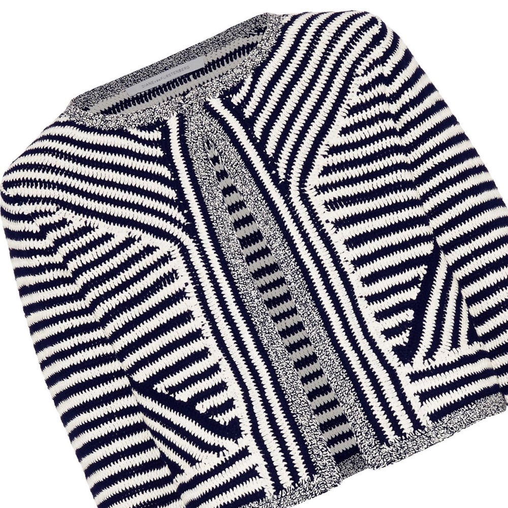 new DVF ☾ Striped Cardigan Sweater ☾ Midnight - Picture 8 of 16
